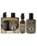 Clean and Fresh Beard Try Me Kit by Reuzel for Men - 2 Pc 3.4oz Refresh No Rinse Beard Wash, 2oz Clean and Fresh Beard Serum