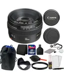 Canon EF 50mm f/1.4 USM Lens + 58m UV Filter + Tulip Lens Hood + 32GB Memory Card + Wallet + Reader + Dust Blower + Pouch + Lens Cap Holder + 5pc Cleaning Kit