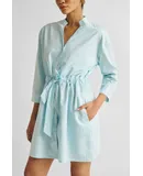 Short Tie Waist Dress in Summer Blue