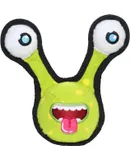 World's Tuffest Soft Dog Toy Alien Ball Green-2eyes Squeakers Multiple Layers. Made Durable, Strong & Tough. Interactive Play (Tug, Toss & Fetch). Machine Washable & Floats. (Regular)