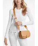 Michael Michael Kors Women's Mila Medium Leather East West Sling Messenger, Pale Peanut