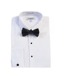 Gioberti Men's Kent Lay Down Collar Long Sleeve Tuxedo Dress Shirt with Bow Tie