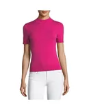 MILLY Womens Mod Neck Top Raspberry  Medium