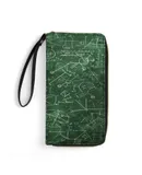 Mathematical Formula Wallet for Womens PU Leather Zip Around Wallers Clutch Wristlet Travel Long Purse