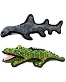 World's Tuffest Soft Dog Toy Ocean Alligator-Squeakers Multiple Layers. Made Durable, Strong & Tough. Interactive Play (Tug, Toss & Fetch). Machine Washable & Floats. (Combo Pack)