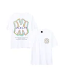 Unisex Basic T-shirt Summer Cotton Short Sleeve for Training and Fitness with Graffiti Logo Tee for Couple