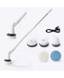 Electric Spin Scrubber,   5 Replaceable Brush Heads,  Shower Scrubber with Extension Handle for Bathroom Tub Tile Floor Car