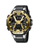 SMAEL 8087 Men's Waterproof Sports Watch with Date Multifunction LED Light Alarm Stopwatch for Men-gold