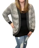 Honeyme Leopard Fleck Cardigan In Grey
