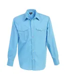 Gioberti Men’s Solid Long Sleeve Western Shirt with Pearl Snap-on Buttons