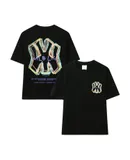 Unisex Basic T-shirt Summer Cotton Short Sleeve for Training and Fitness with Graffiti Logo Tee for Couple