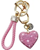 Crystal Keychain with Sparkly Rhinestones Heart Shape, Pretty Key Chains