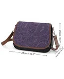 Pretty Bohemian Art Paisley Purple Vintage Crossbody Bag for Women Medium Leather Hobo Bags Shoulder Bag Classic City Leather Satchels