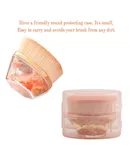 2 Pack Foundation Makeup Brush, Flat Top Kabuki Brush Face Blush Liquid Powder Foundation Brush with Protective Case (Champagne-gold)