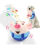 Interactive Dog Toys Pig, Jumping Squeaky Dog Toys with Recording and Music Modes, Rechargeable Moving Dog Chew Toys for Small/Medium/Large Dogs to Keep Them Busy(Blue Pig)