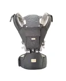 All-in-one baby carrier newborn to toddler can be used，Baby Carrier with Hip Seat, flax，Dark Gray