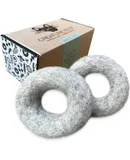 Creature ECO Organic Wool Ring Dog Toys for Moderate Chewers Eco-Friendly Puppy Toys for Interactive Play Natural Non Toxic Fetch Toy, Safe for Your Pet & The Planet 2 Pack