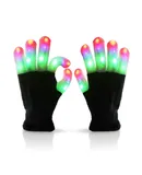 Luwint LED Colorful Flashing Finger Lighting Gloves for Kids 8-12 Teen Boy Girl Adults-1 SET