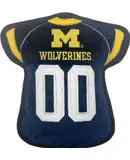The 1st Ever Tough but Smooth Dog Toy NCAA Michigan Wolverines Football Jersey Tough Pet Toy. A Premium Quality Doggie Toy with Built-in Squeaker. Sports Fans Favorite Chew Toy