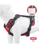 Dog Leash Large Dog Pet Chest Harness Night Reflective Multi-Faceted Adjustable Velcro Double Strand Oxford Fabric Available in a variety of colors-Nameplate chest back red S size