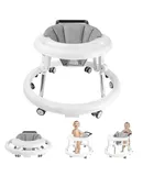 Baby Walker, Foldable Baby Walker with Wheels, 9 Adjustable Heights Walker for Baby, Infant Toddler Walker with Foot Pads, Baby Walkers and Activity Center for Boys Girls 7-18 Months