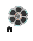 Musical Boxing Machine, Wall Mounted Smart Bluetooth Boxing Trainer with Gloves-Grey+A pair of Black adult gloves