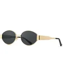 Retro Oval Sunglasses for Womens Men UV400 Trendy Sunglasses Protective Fashion Classic Tone Metal Sun Glasses