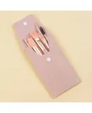 Mini 8pcs Makeup Brushes Portable Concealer Brush Set Foundation Eyeshadow Blush Beauty Tools For Makeup Beginners & Professionals-Mini Small 8 Sticks Set (Pink Plus Bag)