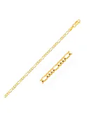 2.8mm 14k Yellow Gold Solid Figaro Bracelet