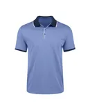 Mio Marino Men's Classic-Fit Cotton-Blend Pique Polo Shirt with Contrast Collar-Sky Blue-Large