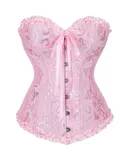 SZIVYSHI Corset Tops for Women, Bustier Shapewear Lingerie, Lace Waist Push Up Bodysuit，Pink，M-for(54KG-60KG)
