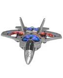 Form Drone RC Airplane for Kids and Beginners, Remote Control Plane Fighter Jet with Light, Auto Hovering, 360° Flip and 2 Batteries (15 Mins),Silver