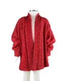 Ml Fashions Junior Girl Shiny Cardigan In Red