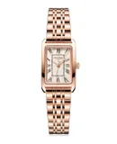 JULIUS Women's Watch, Steel Strap Small Square Watch with Roman Faces, Stainless Steel Elegant Watch