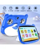 12GB+512G Kids Tablet, 7.1-inch LED Kids Bear Tablet, WiFi Android 7.1 Tablet with 2200mAh Battery, Octa-Core Processor, Available in Multiple Colors, Best Gift for Children-12G +512G blue