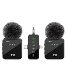 PQRQP 3 in 1 Microphone for iPhone/Android/Camera, Wireless Lavalier Microphone,GT19