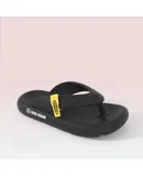 Big mouthed monkey flip-flopsmen's summer eva pinch foot on poo feeling thick sole leisure outdoor beach slippers sandals men-women's black（ 36/37）