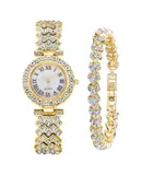 MREURIO Luxury Women Wrist Watches Diamond Bracelet Watch Fashion Casual Quartz Watch Ladies Watch-Gold