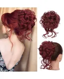 Earfodo Messy Bun Hair Piece， for Daily Wear-2Pcs-CFQ-Burgundy