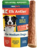 100% Natural Elk Antlers for Dogs Naturally Shed in USA Dog Antler Chews for Medium Breeds Natural, Long-Lasting Treats for Aggressive Chewers Dog Chews No Smell & No Mess Medium
