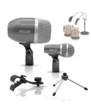 5 Core Tabla Mic Indian Instrument Microphone Set for Bayan Dayan Dholak Mic for Studio Stage Temple - TABLA MIC GREY