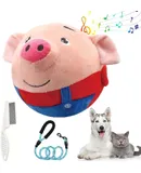 2025 New Puptex Bouncing Piggy, Bouncing Piggy Dog Toy, Active Moving Pet Plush Toy, Interactive Dog Ball Moving Dog Toy with Recording and Music Mod (B)