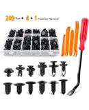 GOOACC - GRC-33 240PCS Bumper Retainer Clips Car Plastic Rivets Fasteners Push Retainer Kit Most Popular Sizes Auto Push Pin Rivets Set -Door Trim Panel Fender Clips for GM Ford Toyota Honda Chrysler