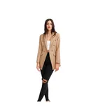 Belle & Bloom Women's Princess Polina Textured Weave Blazer in Camel
