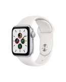 Apple Watch SE (GPS, 40mm) - Silver Aluminum Case with White Sport Band (Renewed)