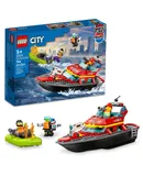 LEGO City Fire Rescue Boat 60373, Toy Floats on Water, with Jetpack, Dinghy and 3 Minifigures, Everyday Hero Toys for Kids, Boys and Girls Ages 5+