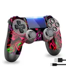 for PS-4 Wireless Controller 600mAh Long-Time-Play Joystick Dual Vibration/Touchpad/Audio Port/Six-Axis Motion Control Compatible with Slim/Pro Console(Fantasy)