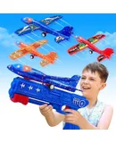 Airplane Launcher Toys, 2 Flight Modes LED Foam Glider Catapult Plane, Outdoor Flying Toy for Kids, Birthday Gifts for Boy Girl 6+ Year Old, B-Day Party Supplies