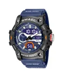SMAEL large dial 8086 electronic watch for men students with waterproof outdoor sports-blue