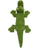 2-in-1 Stuffless Squeaky Dog Toys with Soft, Durable Fabric for Small, Medium, and Large Pets, No Stuffing for Indoor Play, Holds a Plastic Bottle Alligator, Medium